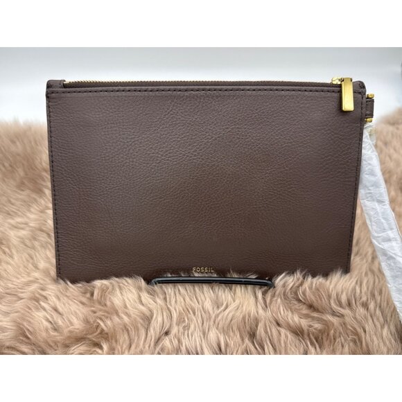 Fossil Women's Wristlet Wallet Clutch Dark Brown/Espresso - Picture 3 of 6